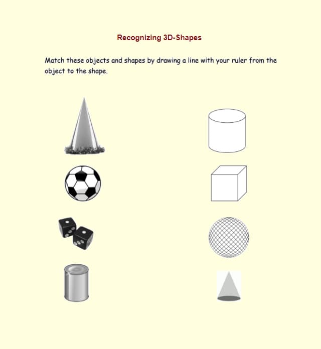 3D Shapes Worksheet Free Pictures