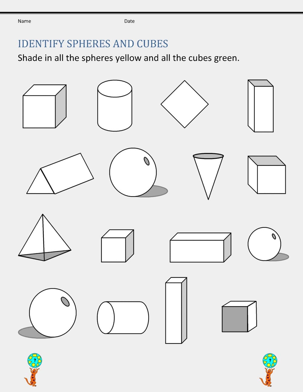 3D Shapes Worksheet Photo Download