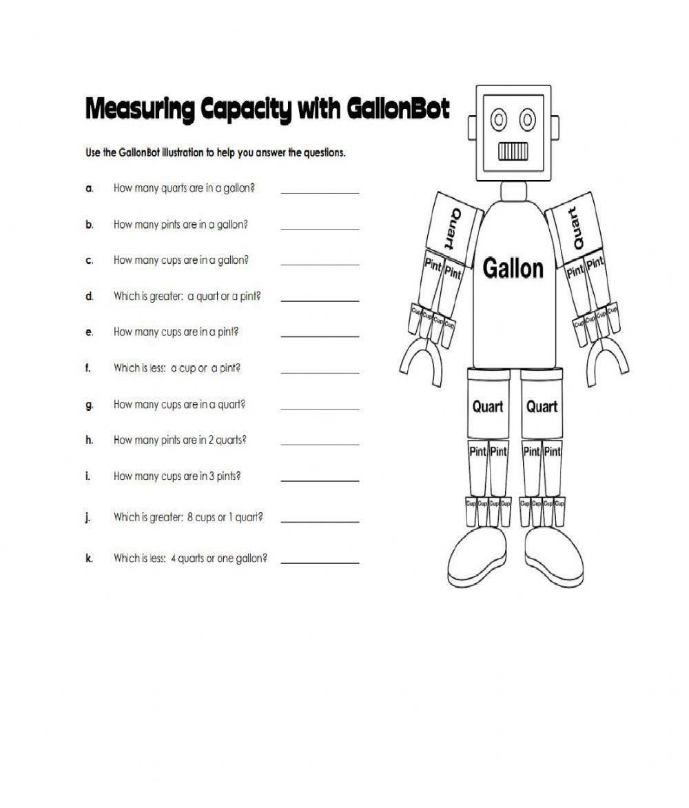 Basic Gallon Man Worksheet