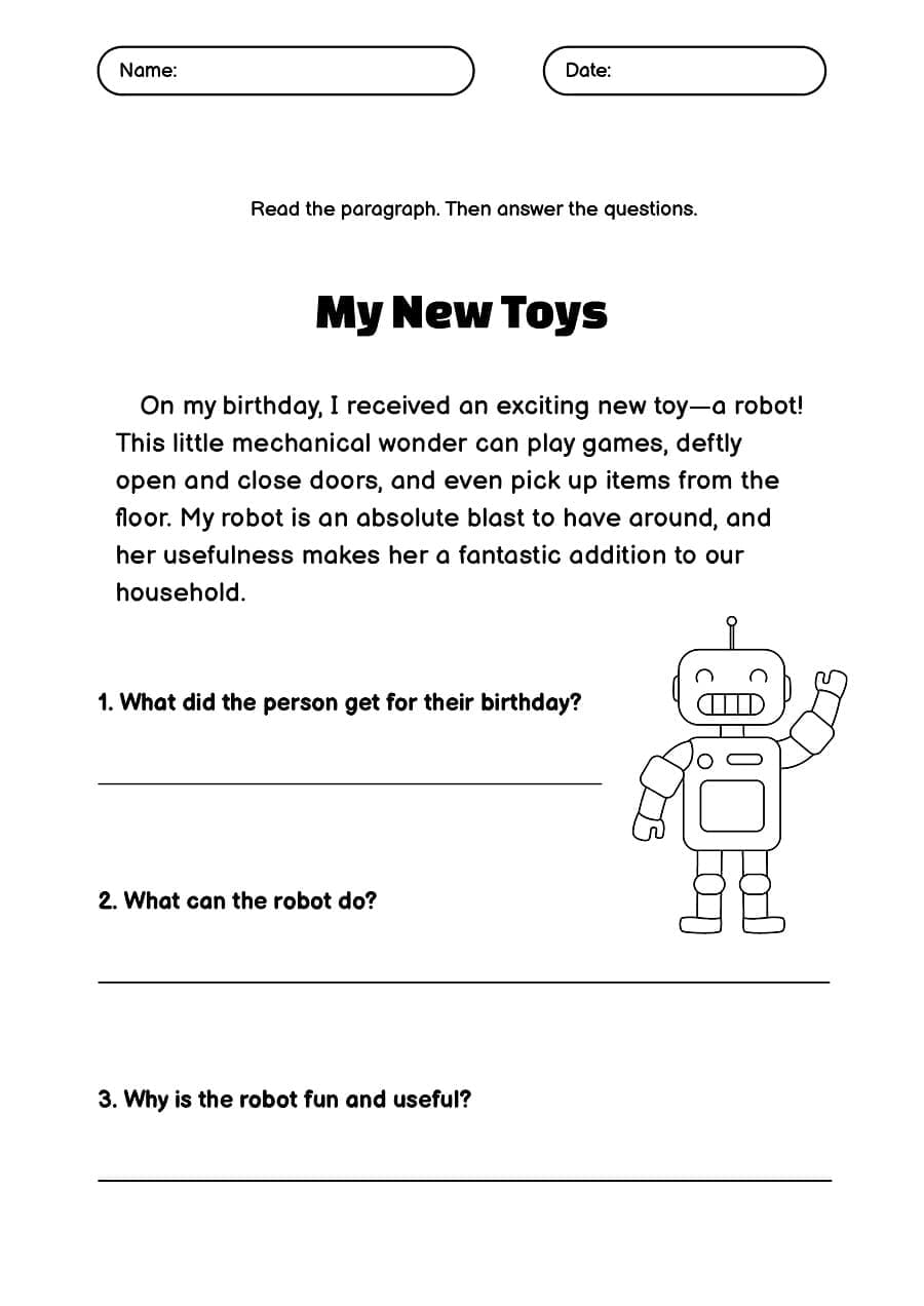 Basic Image of Reading Comprehension Worksheet