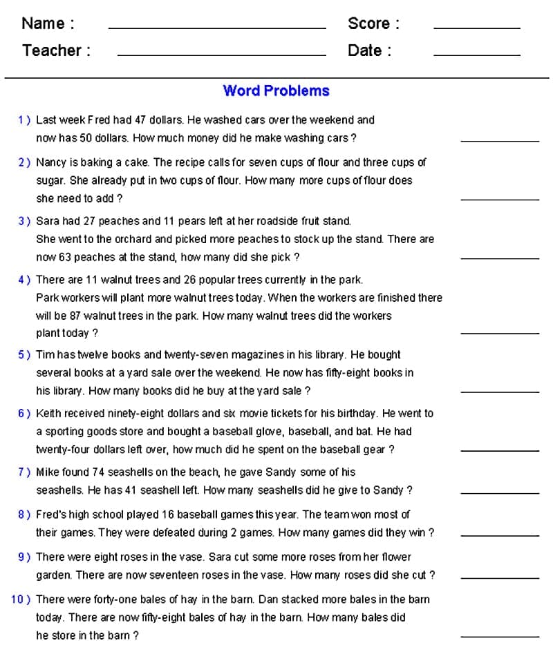 Changes in Mean Word Problems Worksheet Free