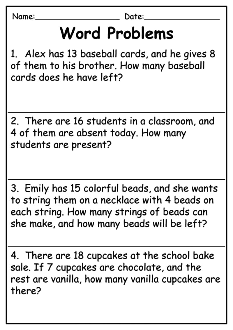 Changes in Mean Word Problems Worksheet Image