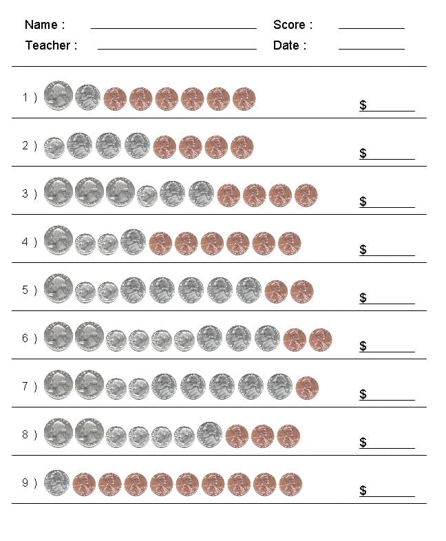 Counting Money Worksheet Free Picture