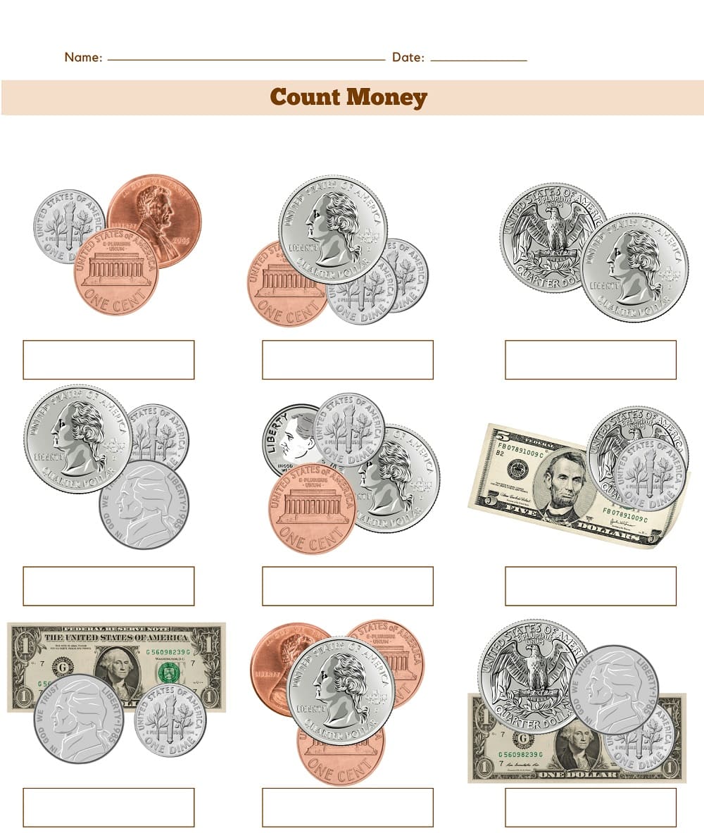 Counting Money Worksheet Photo