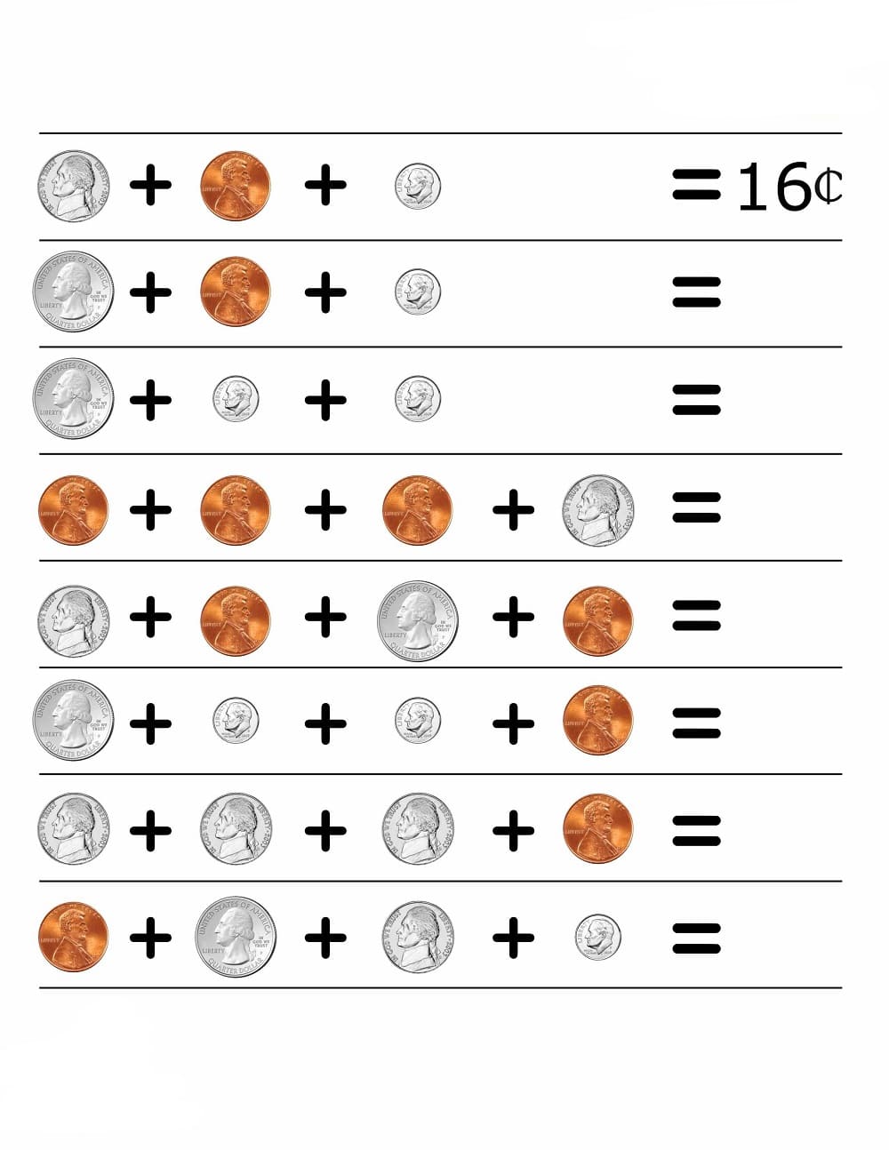 Counting Money Worksheet Pictures