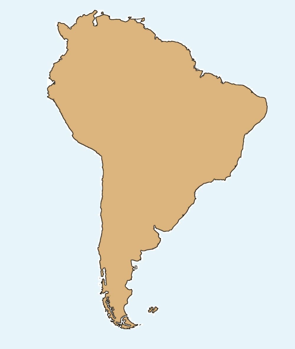 Detailed Map of South America