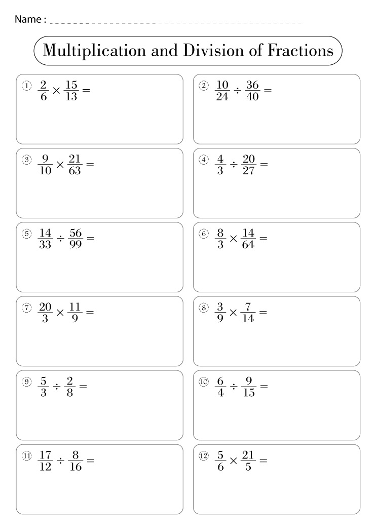 Dividing Fractions Worksheet Free Images