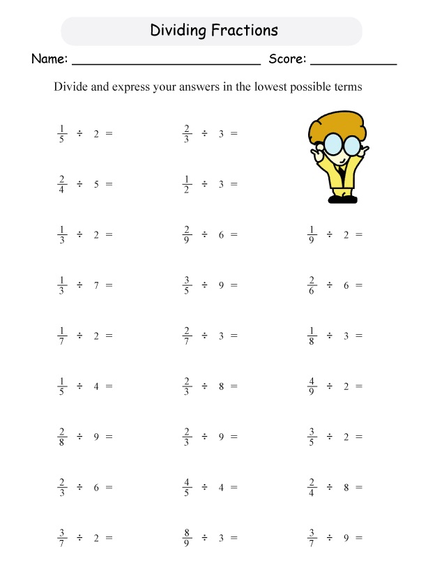 Dividing Fractions Worksheet Photo Download