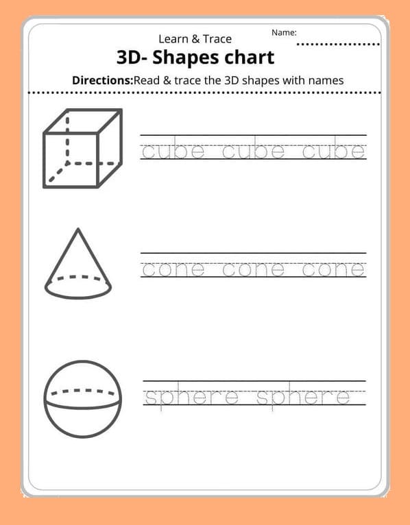 Download 3D Shapes Worksheet Free