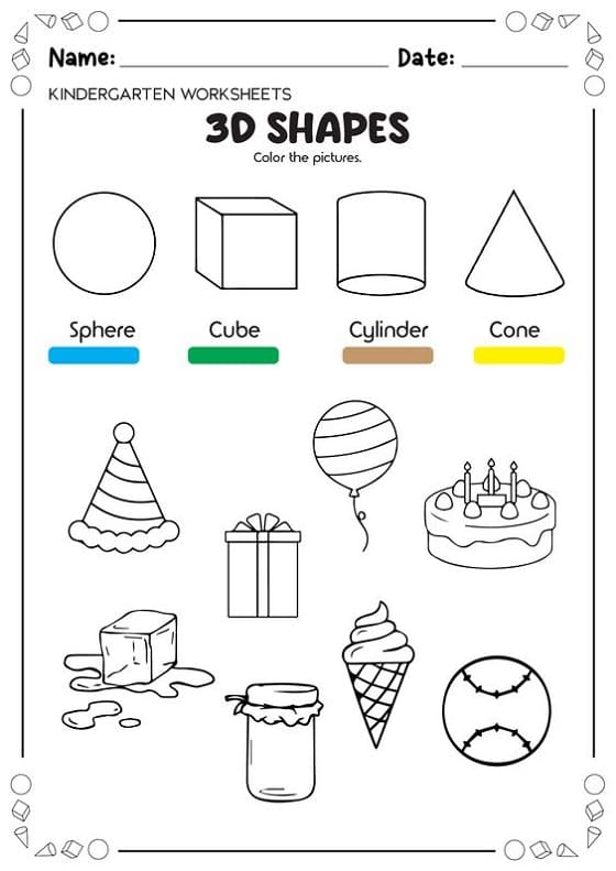 Download 3D Shapes Worksheet