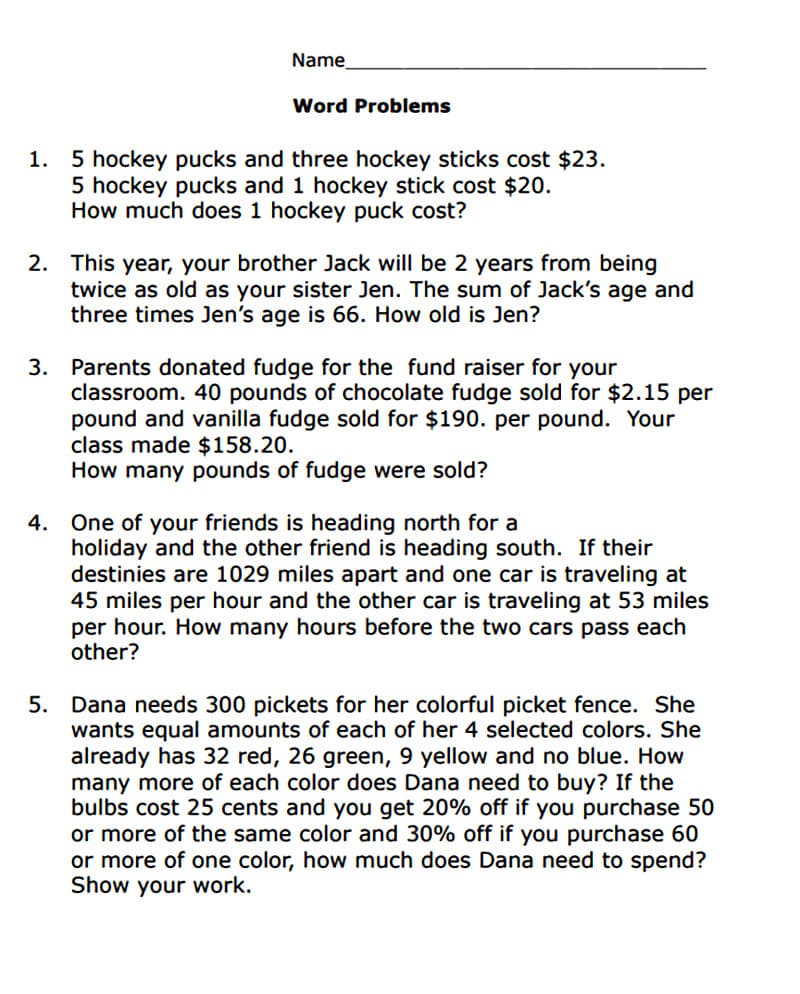 Download Changes in Mean Word Problems Worksheet Free