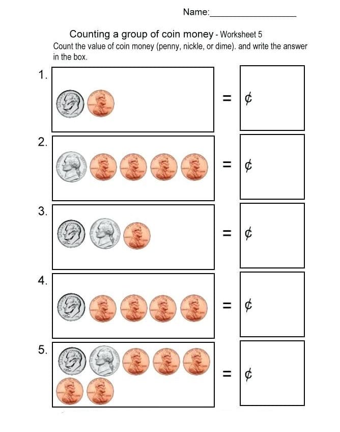 Download Counting Money Worksheet Free