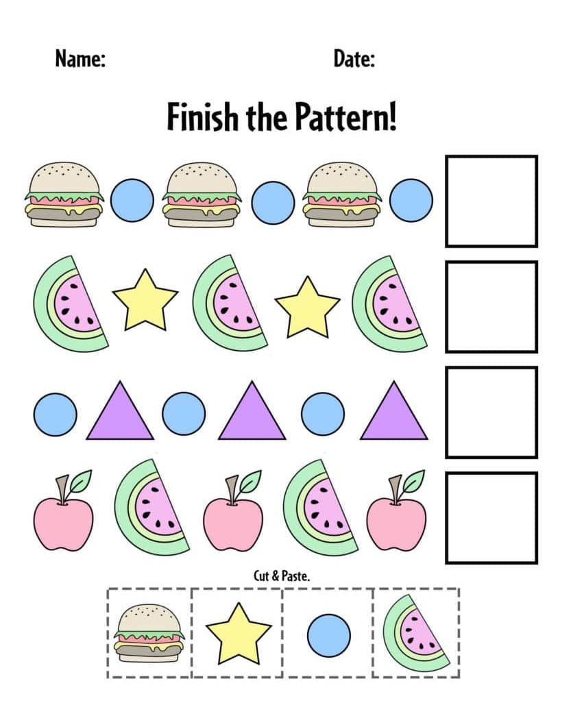 Download Pattern Worksheet Free