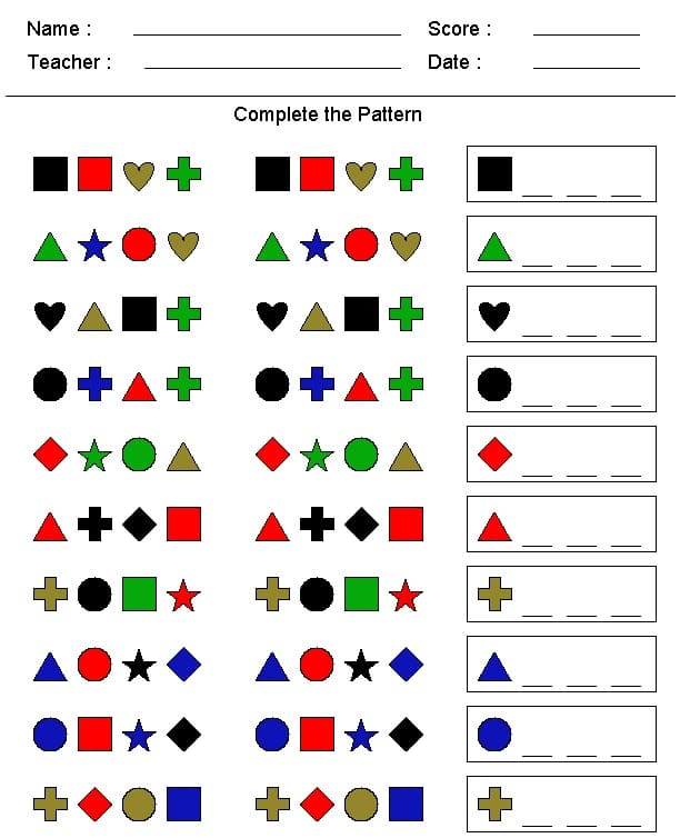 Download Pattern Worksheet