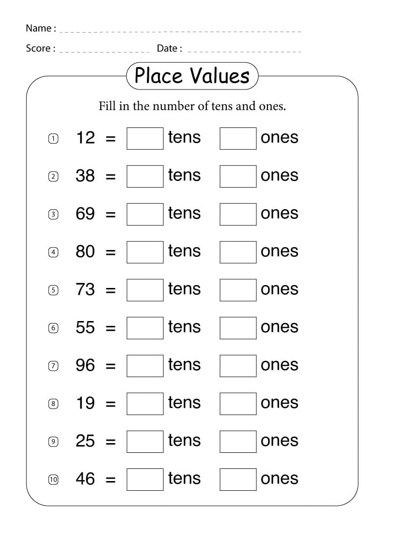 Download Place Value Worksheet Free