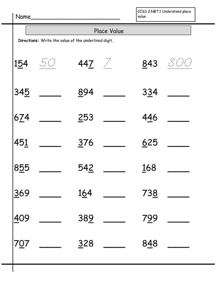 Download Place Value Worksheet