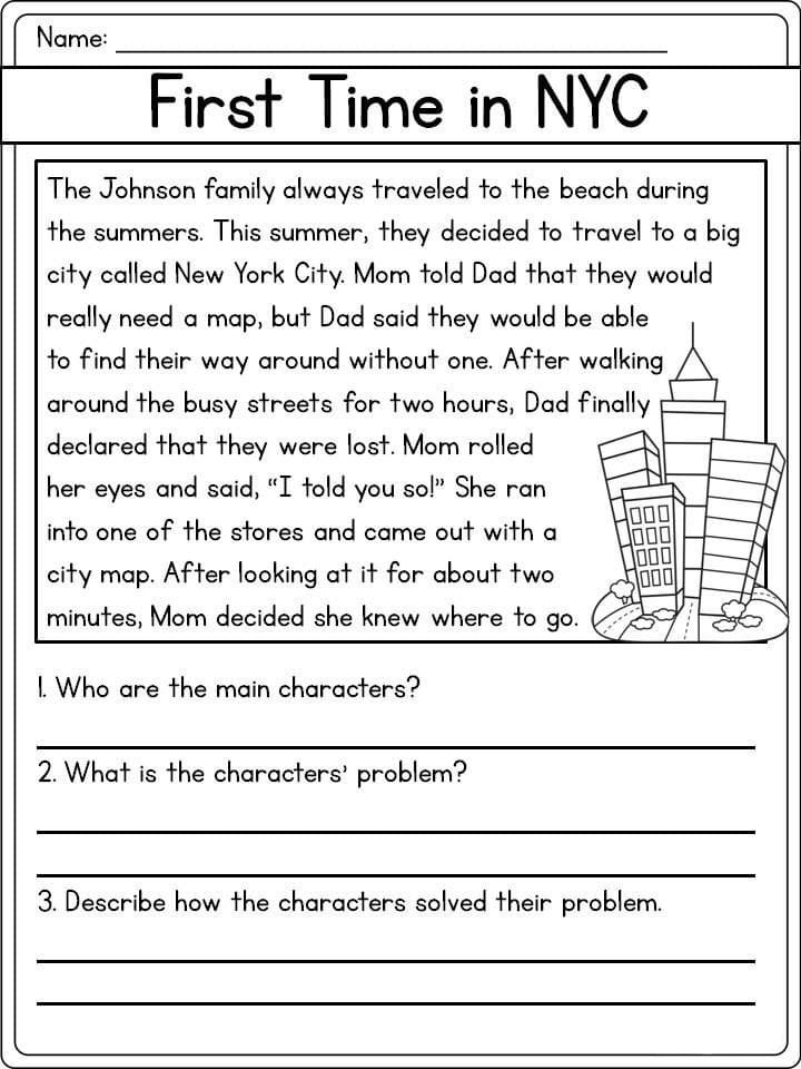 Download Reading Comprehension Worksheet Image