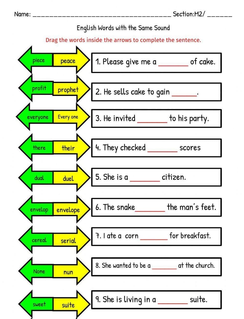 Download Same Sound Worksheet Free