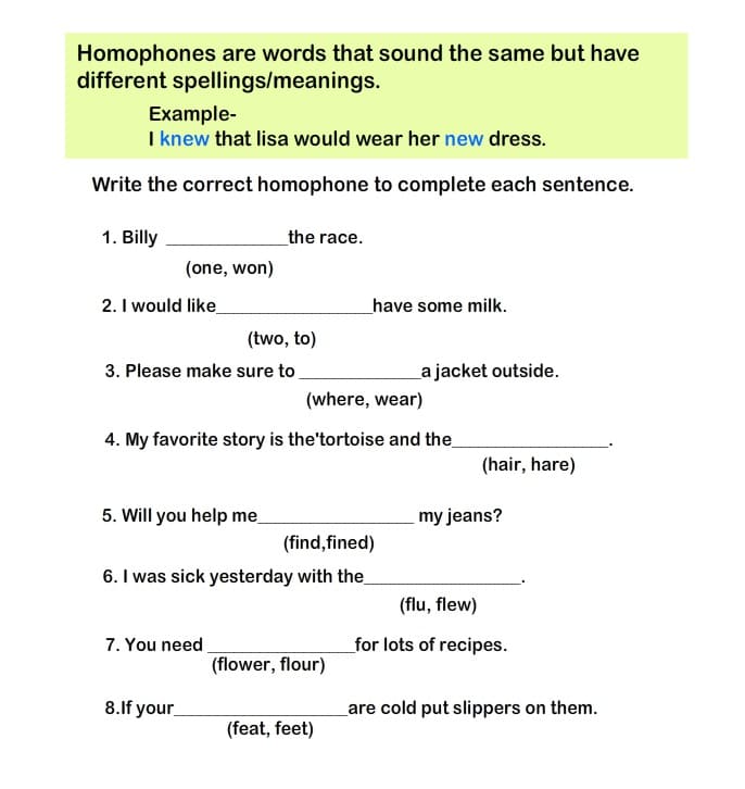 Download Same Sound Worksheet