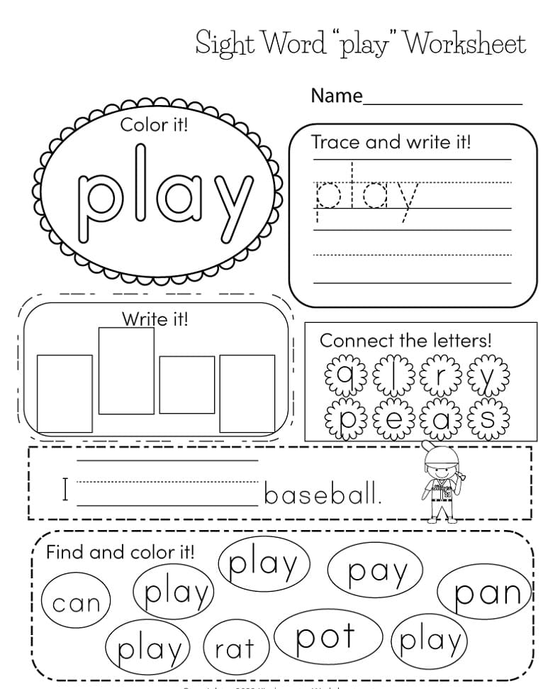 Download Sight Word Worksheet Free