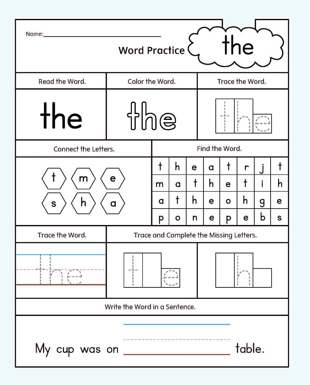 Download Sight Word Worksheet