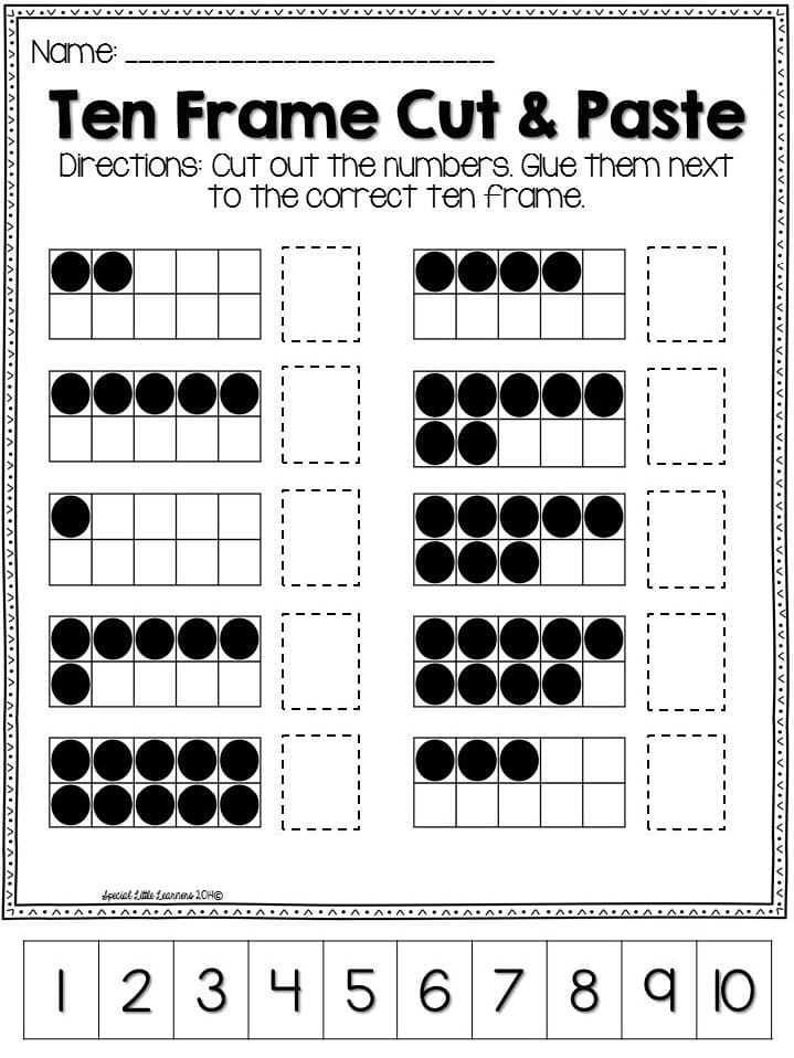 Download Ten Frame Worksheet Free