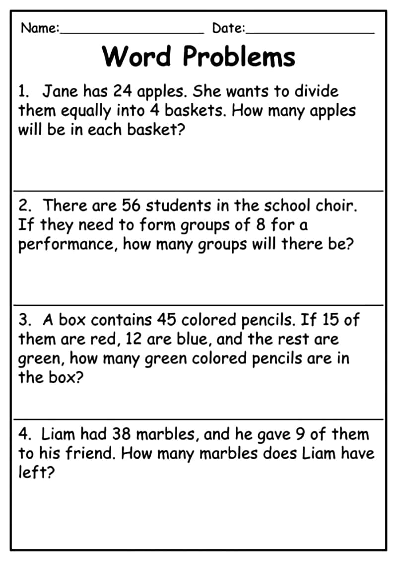 Drawing Changes in Mean Word Problems Worksheet