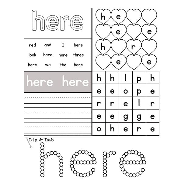 Easy Sight Word Worksheet