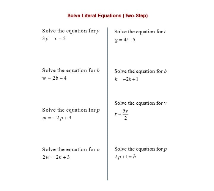 Equations Worksheet Photos