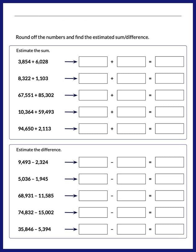 Estimation Worksheet Download