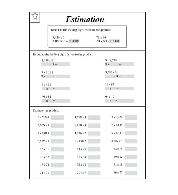 Estimation Worksheet Free Pictures