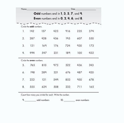 Even and Odd Worksheet For Free