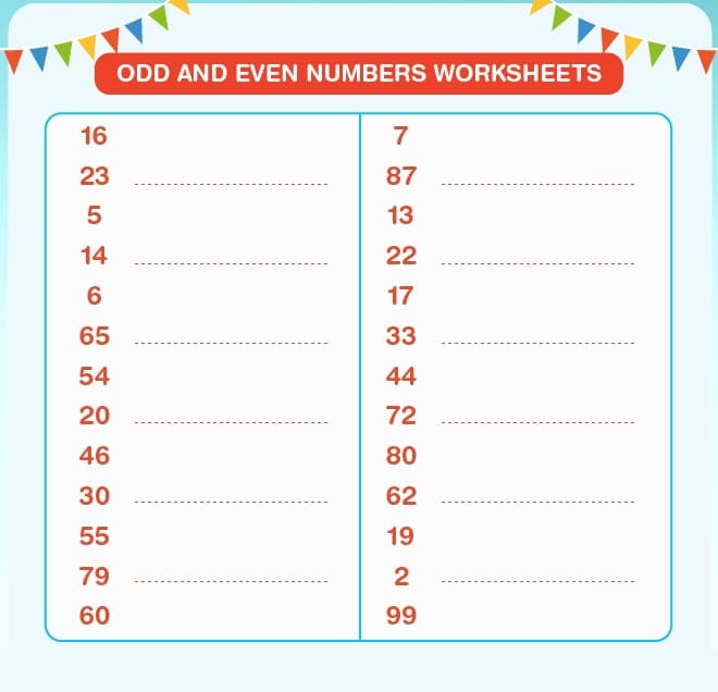 Even and Odd Worksheet Photo