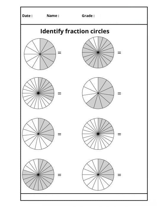 Fraction Circles Worksheet For Free