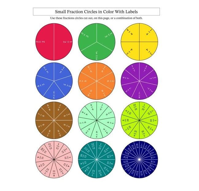 Fraction Circles Worksheet Free Download