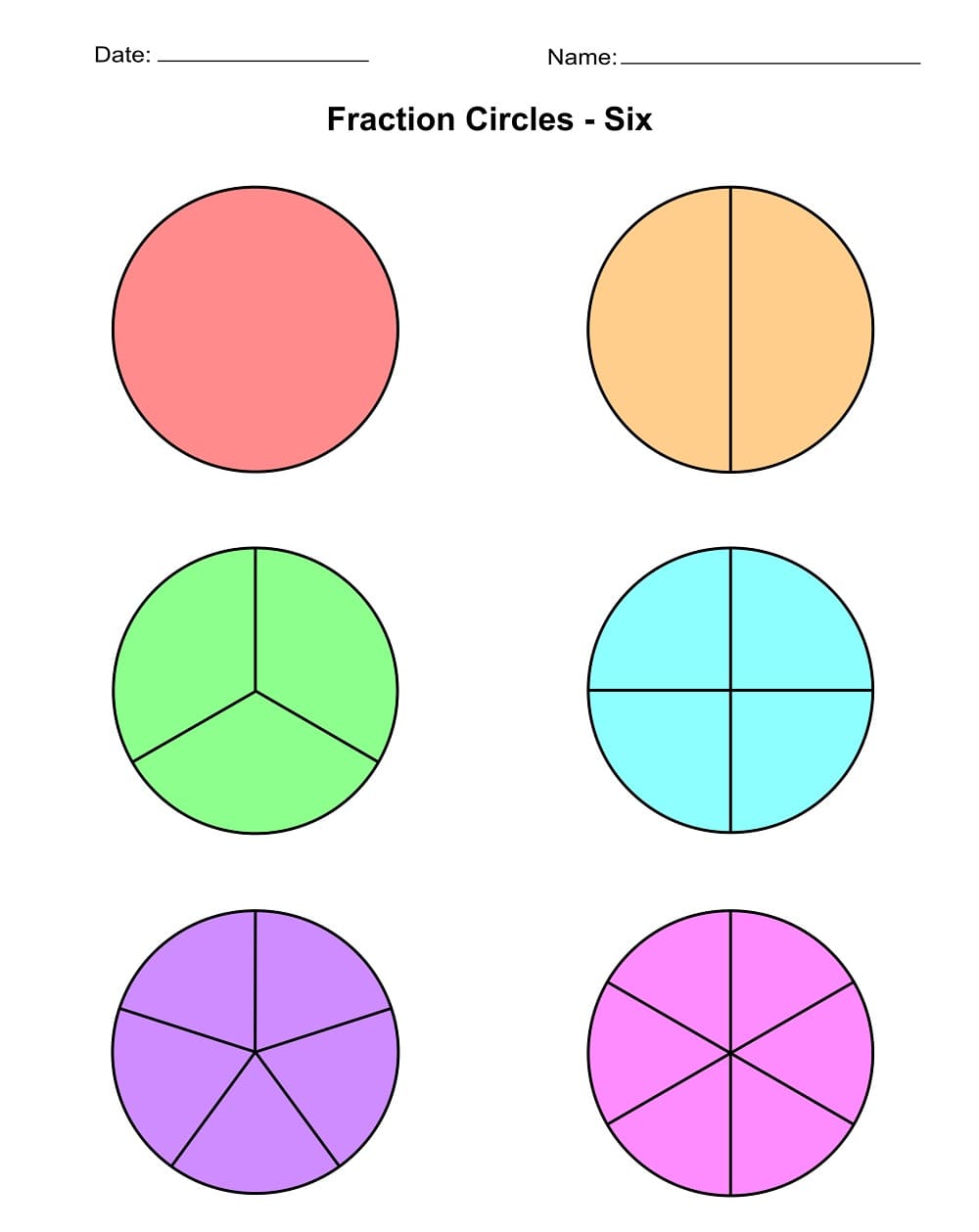 Fraction Circles Worksheet Photo Download