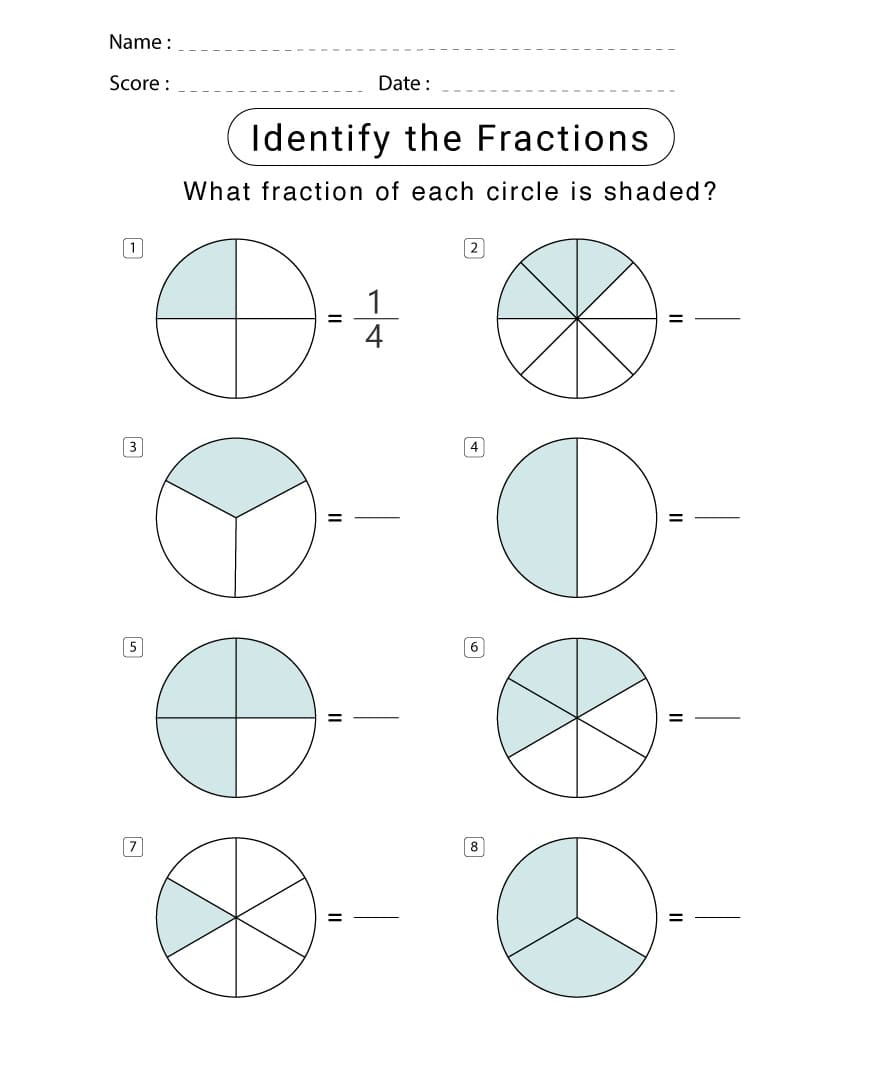 Fraction Circles Worksheet Pictures