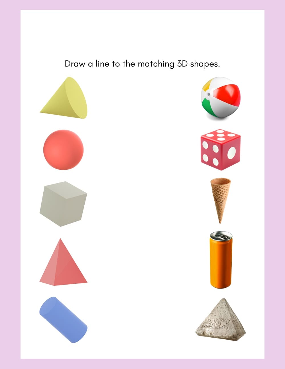 3D Shapes Worksheets