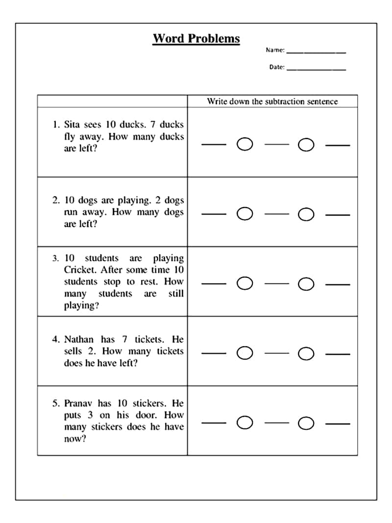 Free Changes in Mean Word Problems Worksheet