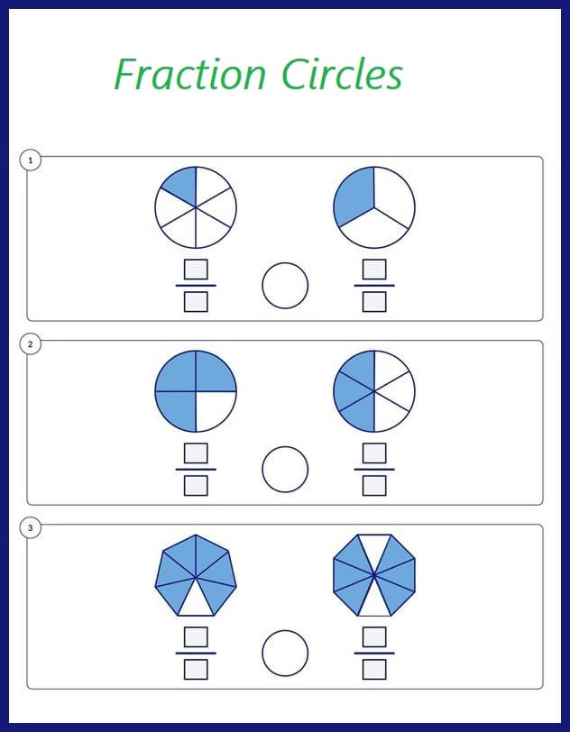 Free Fraction Circles Worksheet Image