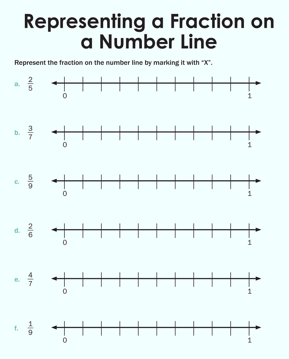 Free Fractions on a Number Line