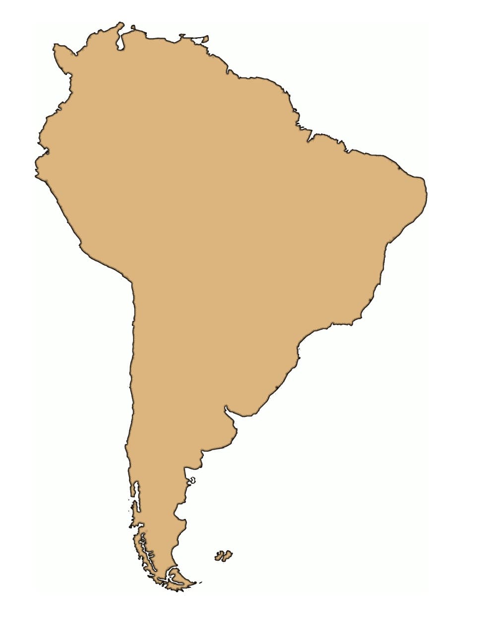 Free Map of South America