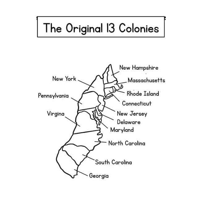 Free Name the 13 Colonies Worksheet Image