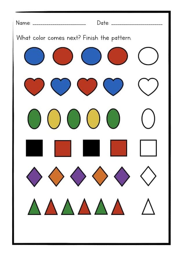 Free Pattern Worksheet Images