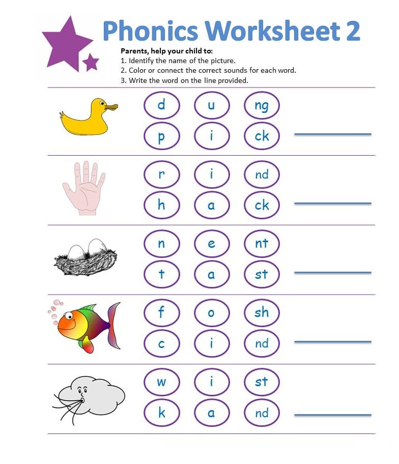 Free Phonics Worksheet Images