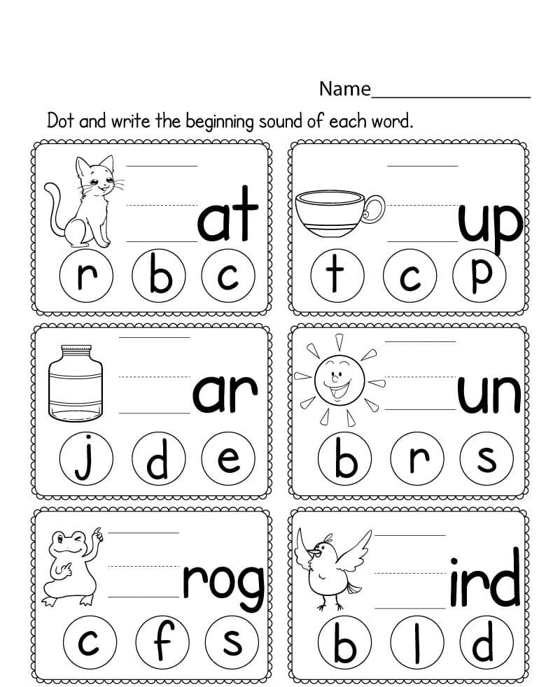 Free Phonics Worksheet