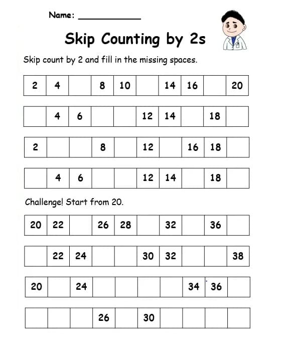 Free Skip Counting Worksheet Images