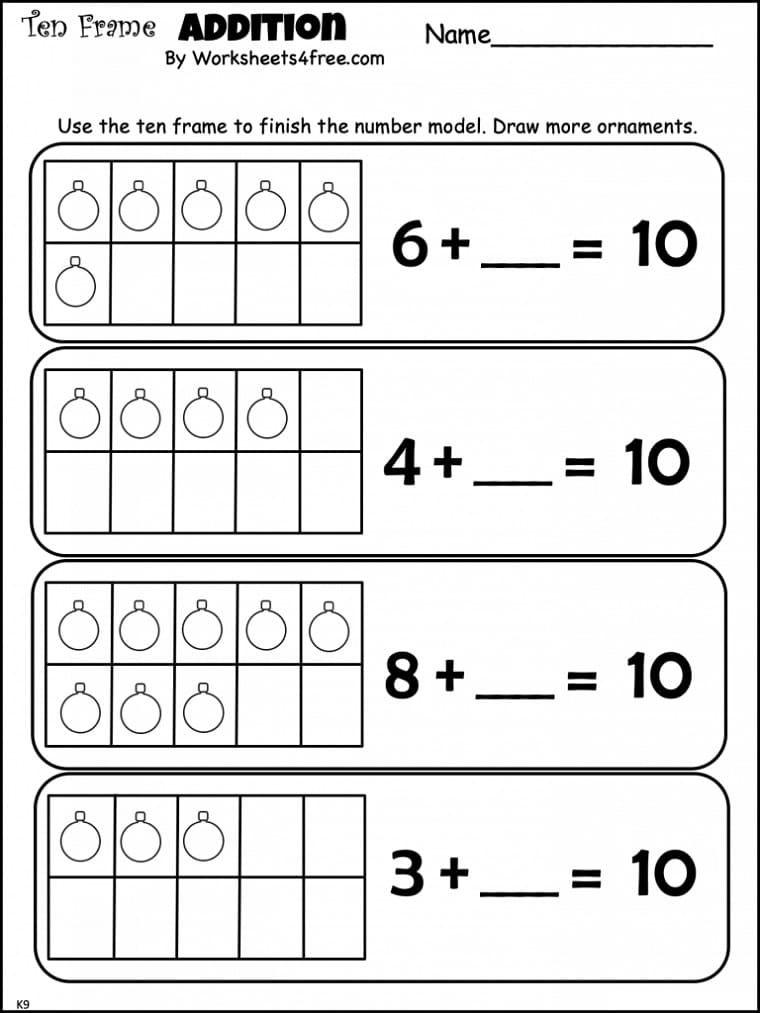 Free Ten Frame Worksheet