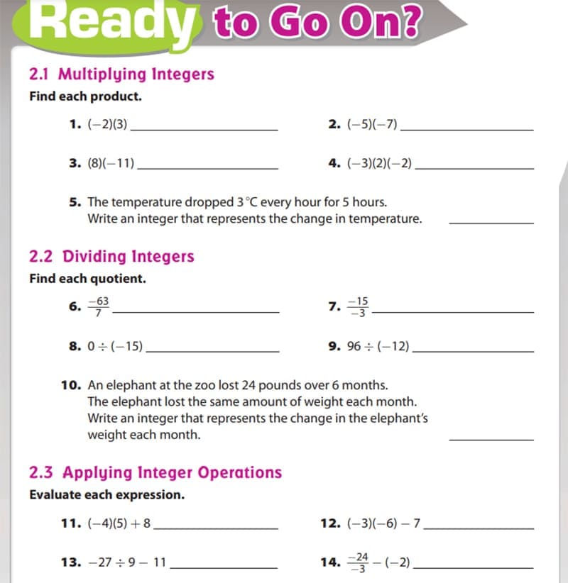 Fun Multiplying and Dividing Integers Worksheet