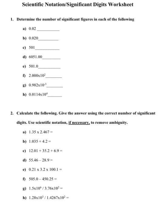 Fun Significant Figures Worksheet